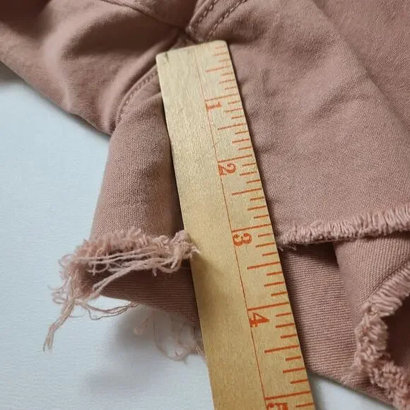 Universal Thread Raw Hem Shorts Womens Pink Causal Summer Denim Festival Boho 8 - Picture 6 of 12